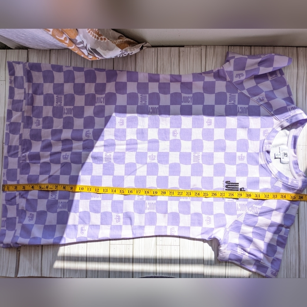NWOT Juicy Couture XL Lilac Sky Checked “Preppy” Mini/Bodycon Dress - Picture 11 of 12